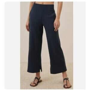 Pact Organic Cotton High Rise Wide Leg Airplane Pants, Black, Size XL